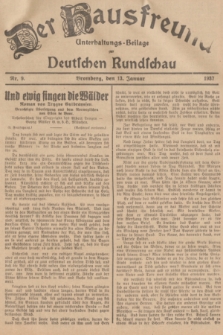Der Hausfreund : Unterhaltungs-Beilage zur Deutschen Rundschau. 1937, Nr. 9 (13 Januar)