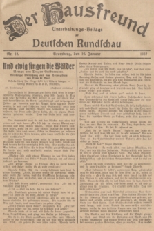 Der Hausfreund : Unterhaltungs-Beilage zur Deutschen Rundschau. 1937, Nr. 12 (16 Januar)