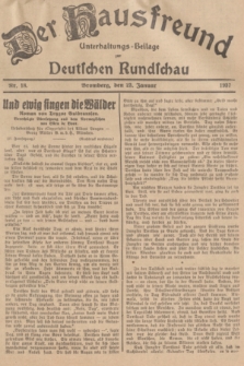 Der Hausfreund : Unterhaltungs-Beilage zur Deutschen Rundschau. 1937, Nr. 18 (23 Januar)