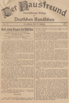 Der Hausfreund : Unterhaltungs-Beilage zur Deutschen Rundschau. 1937, Nr. 21 (27 Januar)