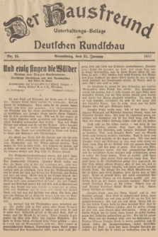 Der Hausfreund : Unterhaltungs-Beilage zur Deutschen Rundschau. 1937, Nr. 25 (31 Januar)