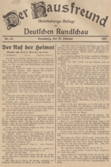 Der Hausfreund : Unterhaltungs-Beilage zur Deutschen Rundschau. 1937, Nr. 46 (26 Februar)
