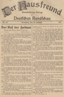 Der Hausfreund : Unterhaltungs-Beilage zur Deutschen Rundschau. 1937, Nr. 48 (28 Februar)