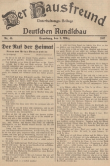 Der Hausfreund : Unterhaltungs-Beilage zur Deutschen Rundschau. 1937, Nr. 49 (2 März)