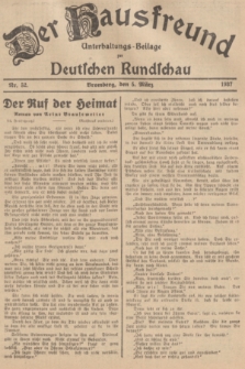 Der Hausfreund : Unterhaltungs-Beilage zur Deutschen Rundschau. 1937, Nr. 52 (5 März)