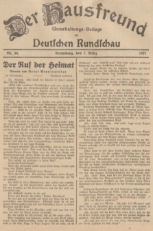 Der Hausfreund : Unterhaltungs-Beilage zur Deutschen Rundschau. 1937, Nr. 54 (7 März)