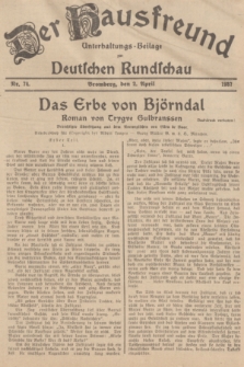 Der Hausfreund : Unterhaltungs-Beilage zur Deutschen Rundschau. 1937, Nr. 74 (2 April)