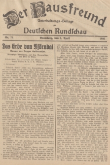 Der Hausfreund : Unterhaltungs-Beilage zur Deutschen Rundschau. 1937, Nr. 75 (3 April)