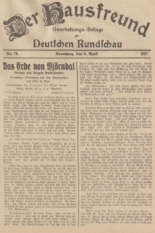 Der Hausfreund : Unterhaltungs-Beilage zur Deutschen Rundschau. 1937, Nr. 79 (8 April)