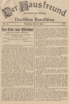 Der Hausfreund : Unterhaltungs-Beilage zur Deutschen Rundschau. 1937, Nr. 86 (16 April)