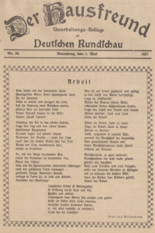 Der Hausfreund : Unterhaltungs-Beilage zur Deutschen Rundschau. 1937, Nr. 99 (1 Mai)