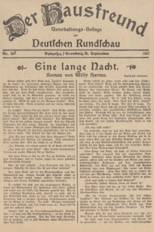 Der Hausfreund : Unterhaltungs-Beilage zur Deutschen Rundschau. 1937, Nr. 207 (10 September)