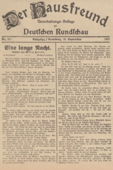Der Hausfreund : Unterhaltungs-Beilage zur Deutschen Rundschau. 1937, Nr. 211 (15 September)