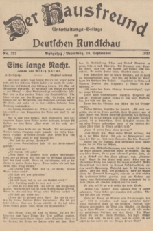 Der Hausfreund : Unterhaltungs-Beilage zur Deutschen Rundschau. 1937, Nr. 212 (16 September)