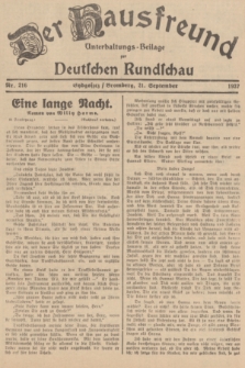 Der Hausfreund : Unterhaltungs-Beilage zur Deutschen Rundschau. 1937, Nr. 216 (21 September)