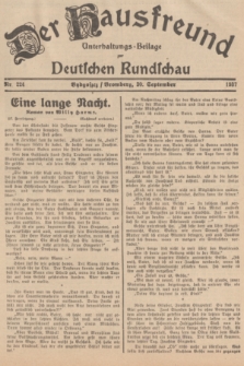 Der Hausfreund : Unterhaltungs-Beilage zur Deutschen Rundschau. 1937, Nr. 224 (30 September)