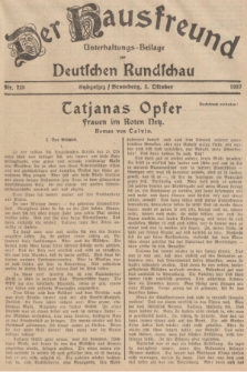 Der Hausfreund : Unterhaltungs-Beilage zur Deutschen Rundschau. 1937, Nr. 228 (5 Oktober)