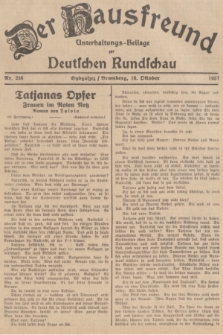 Der Hausfreund : Unterhaltungs-Beilage zur Deutschen Rundschau. 1937, Nr. 238 (16 Oktober)