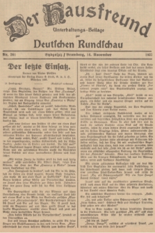 Der Hausfreund : Unterhaltungs-Beilage zur Deutschen Rundschau. 1937, Nr. 261 (14 November)
