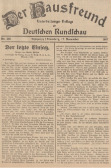 Der Hausfreund : Unterhaltungs-Beilage zur Deutschen Rundschau. 1937, Nr. 263 (17 November)