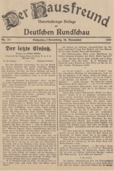 Der Hausfreund : Unterhaltungs-Beilage zur Deutschen Rundschau. 1937, Nr. 271 (26 November)