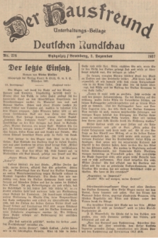 Der Hausfreund : Unterhaltungs-Beilage zur Deutschen Rundschau. 1937, Nr. 276 (2 Dezember)