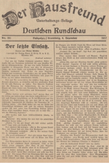 Der Hausfreund : Unterhaltungs-Beilage zur Deutschen Rundschau. 1937, Nr. 281 (8 Dezember)