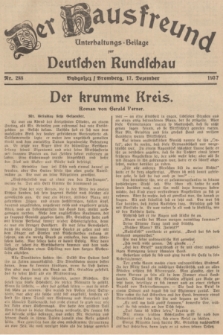 Der Hausfreund : Unterhaltungs-Beilage zur Deutschen Rundschau. 1937, Nr. 288 (17 Dezember)