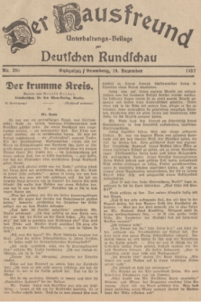 Der Hausfreund : Unterhaltungs-Beilage zur Deutschen Rundschau. 1937, Nr. 290 (19 Dezember)
