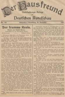 Der Hausfreund : Unterhaltungs-Beilage zur Deutschen Rundschau. 1937, Nr. 298 (30 Dezember)