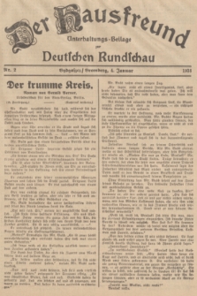 Der Hausfreund : Unterhaltungs-Beilage zur Deutschen Rundschau. 1938, Nr. 2 (4 Januar)