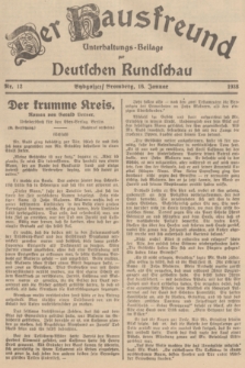 Der Hausfreund : Unterhaltungs-Beilage zur Deutschen Rundschau. 1938, Nr. 12 (16 Januar)