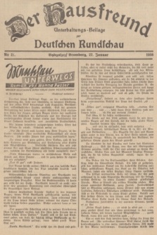 Der Hausfreund : Unterhaltungs-Beilage zur Deutschen Rundschau. 1938, Nr. 21 (27 Januar)