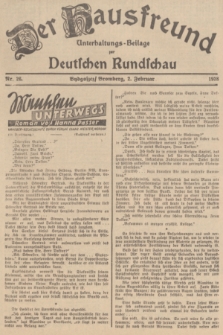 Der Hausfreund : Unterhaltungs-Beilage zur Deutschen Rundschau. 1938, Nr. 26 (2 Februar)