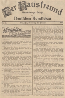 Der Hausfreund : Unterhaltungs-Beilage zur Deutschen Rundschau. 1938, Nr. 37 (16 Februar)