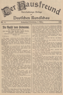 Der Hausfreund : Unterhaltungs-Beilage zur Deutschen Rundschau. 1938, Nr. 51 (4 März)