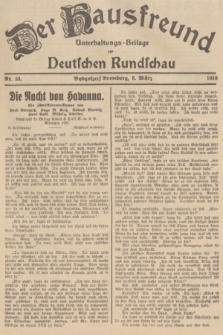 Der Hausfreund : Unterhaltungs-Beilage zur Deutschen Rundschau. 1938, Nr. 53 (6 März)