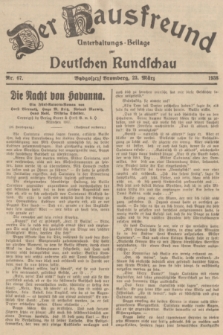 Der Hausfreund : Unterhaltungs-Beilage zur Deutschen Rundschau. 1938, Nr. 67 (23 März)
