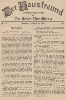 Der Hausfreund : Unterhaltungs-Beilage zur Deutschen Rundschau. 1938, Nr. 140 (23 Juni)