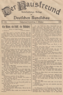 Der Hausfreund : Unterhaltungs-Beilage zur Deutschen Rundschau. 1938, Nr. 224 (1 Oktober)