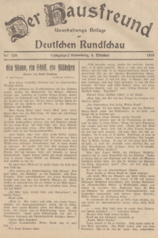 Der Hausfreund : Unterhaltungs-Beilage zur Deutschen Rundschau. 1938, Nr. 226 (4 Oktober)
