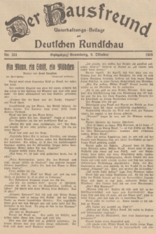 Der Hausfreund : Unterhaltungs-Beilage zur Deutschen Rundschau. 1938, Nr. 231 (9 Oktober)