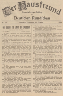 Der Hausfreund : Unterhaltungs-Beilage zur Deutschen Rundschau. 1938, Nr. 237 (16 Oktober)