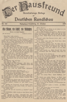 Der Hausfreund : Unterhaltungs-Beilage zur Deutschen Rundschau. 1938, Nr. 243 (23 Oktober)