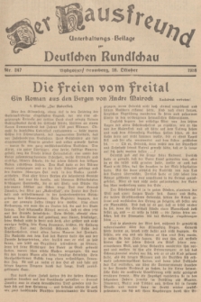 Der Hausfreund : Unterhaltungs-Beilage zur Deutschen Rundschau. 1938, Nr. 247 (28 Oktober)