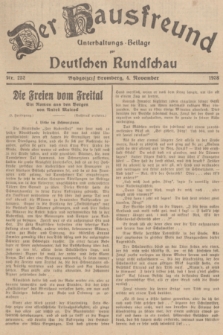 Der Hausfreund : Unterhaltungs-Beilage zur Deutschen Rundschau. 1938, Nr. 252 (4 November)