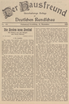 Der Hausfreund : Unterhaltungs-Beilage zur Deutschen Rundschau. 1938, Nr. 259 (13 November)
