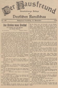 Der Hausfreund : Unterhaltungs-Beilage zur Deutschen Rundschau. 1938, Nr. 263 (18 November)