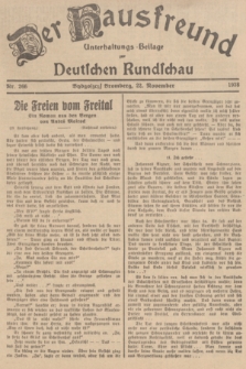 Der Hausfreund : Unterhaltungs-Beilage zur Deutschen Rundschau. 1938, Nr. 266 (22 November)