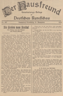 Der Hausfreund : Unterhaltungs-Beilage zur Deutschen Rundschau. 1938, Nr. 267 (23 November)